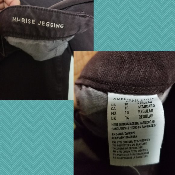 American Eagle Burgundy High Rise Jeggings - Picture 5 of 6
